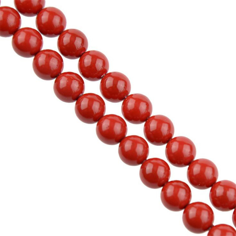 Wholesale OlingArt 4 6 8 10 12 14mm round Red multicolor Glass imitation pearl DIY Earrings Bracelet necklace jewelry making
