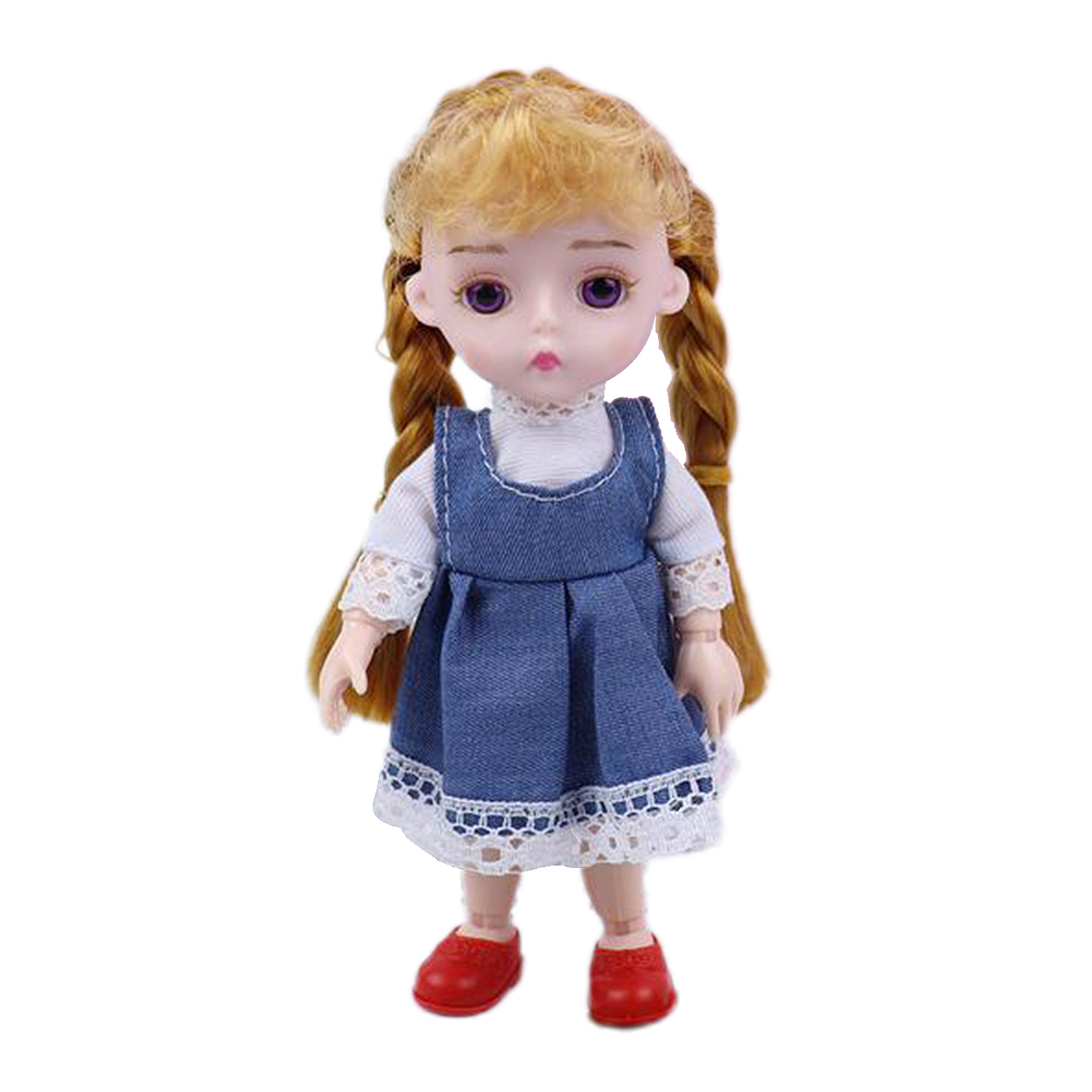 Flexible 14 Joints 6'' 1/12 BJD Doll 3D Eyes Makeup Lovely Dress Up Customized Baby Doll Toy Girls Gift with Outfit Shoes