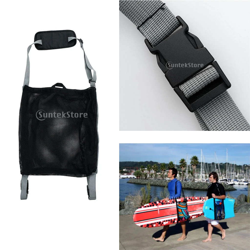 Mesh Beach Gear Body Board Surfboard Carrier Sling Bag with Shoulder Strap 