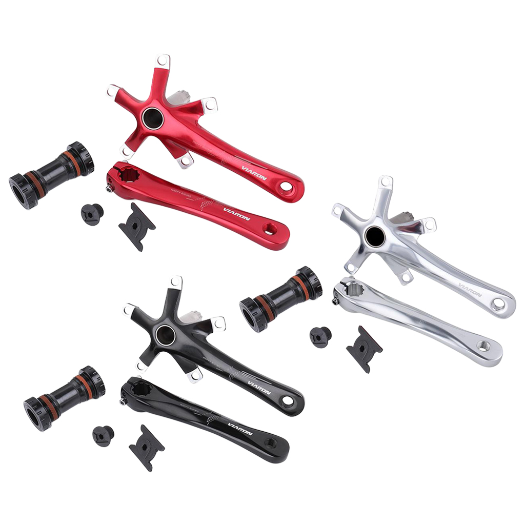 Bike Crank Arm Set，170mm 130 BCD Mountain Bike Crank Set with Bottom Bracket