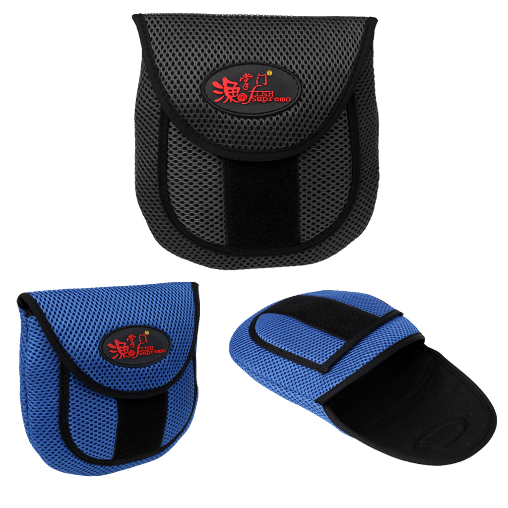 Black /Blue Fishing Reel Cover Storege Case Pouch Bag Outdoor Fishing   Casting Tackle Bag