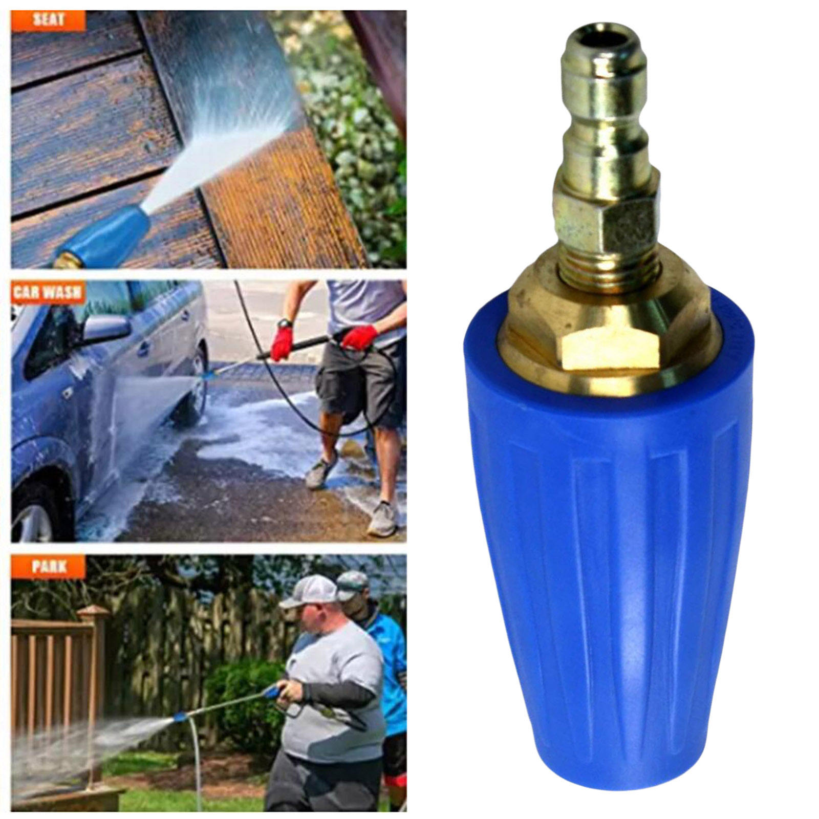 360 Degrre Rotating Turbo Nozzle 1/4 Inch Plug Universal for Cold Water Pressure Washers Farm Cleaning Accs