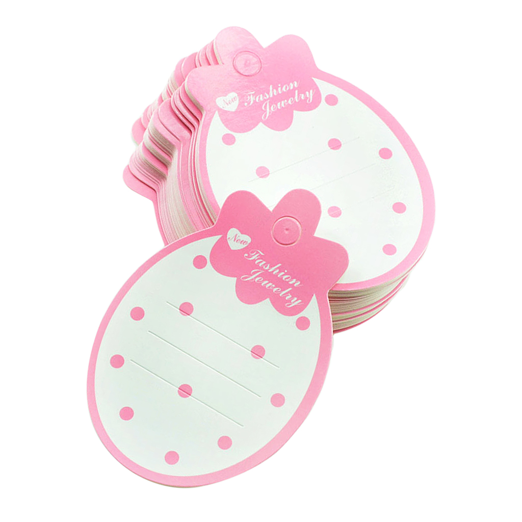 50 Piece Strawberry Shape Paper Kids Hair Clip Hairpin Barrette Jewelry Display Cards