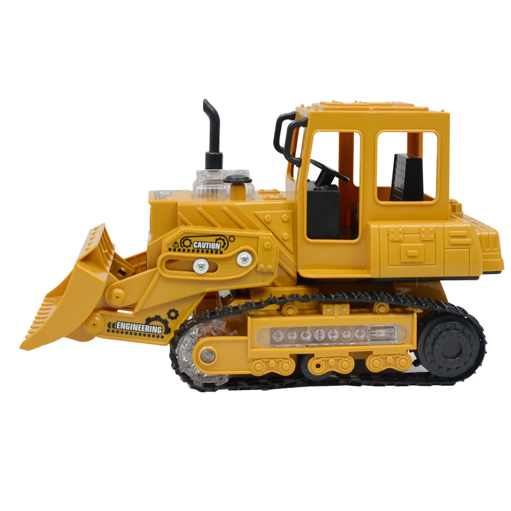 Four-channel Music Light RC Engineering Vehicles Children Toy Gift-Bulldozer