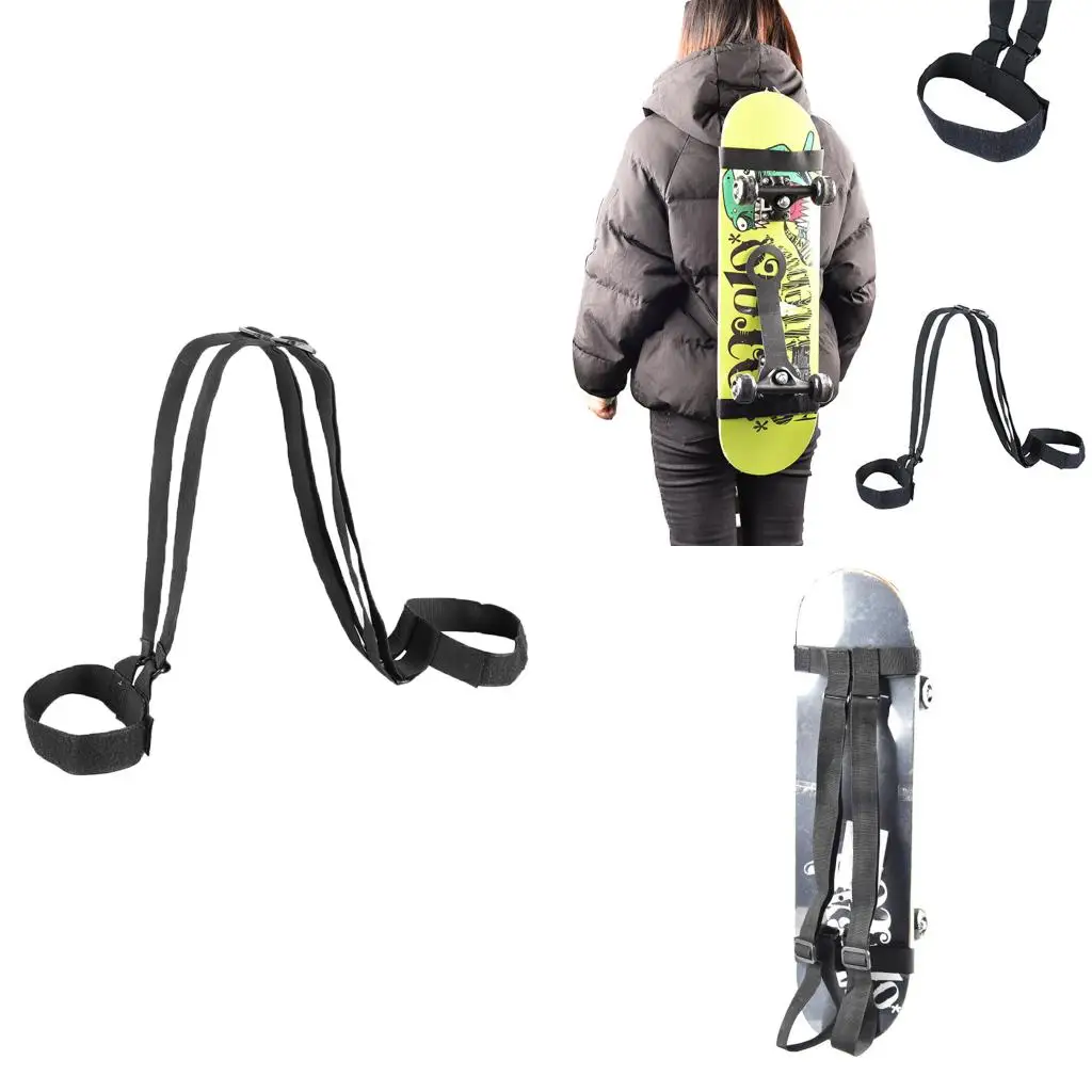 Skateboard Longboard Shoulder Carrier Strap Adjustable Belt Backpack Deck Holder