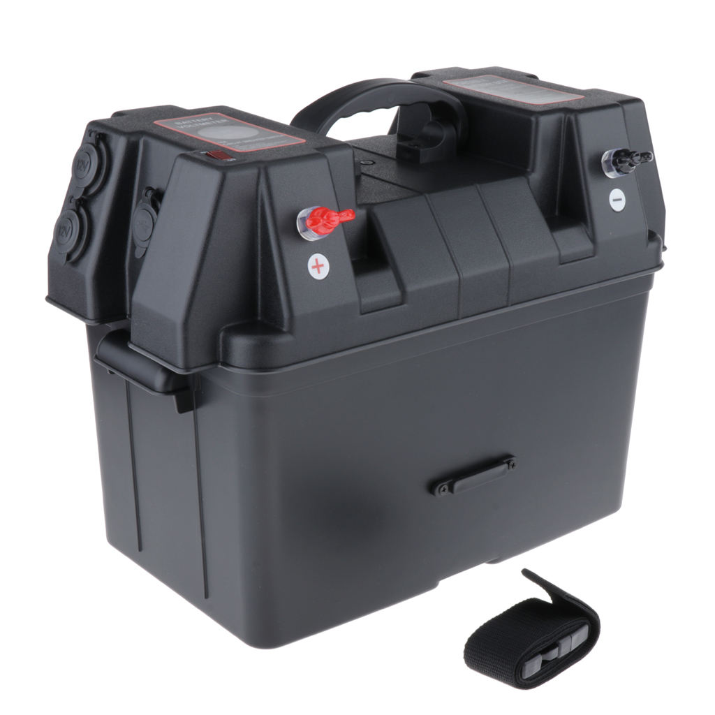 Multifunctional Battery Box Voltmeter Lightweight Durable Boat Camper RV