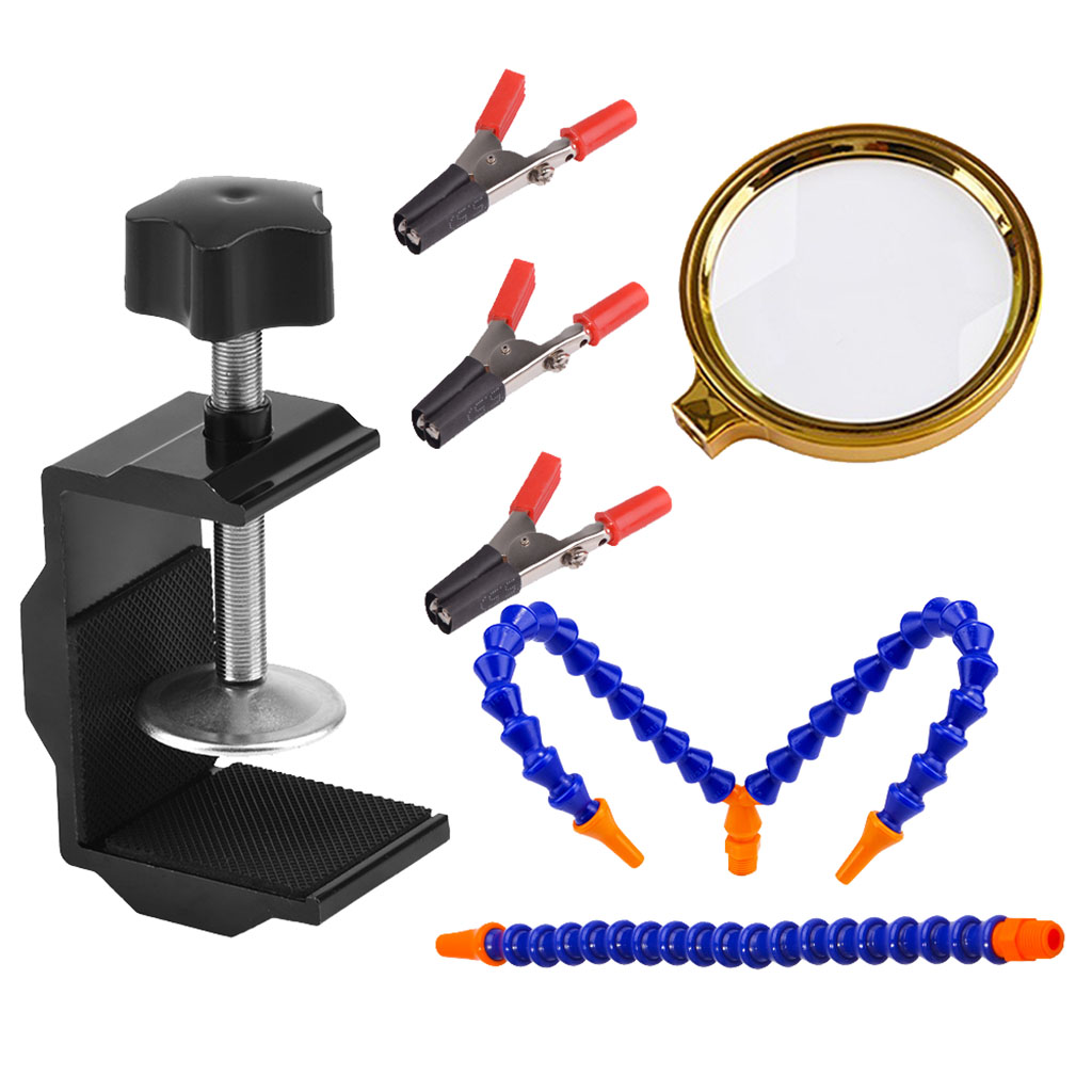 Welding Stand Working Desk Clamp Tools KIt Flexible Arms 3x Helping Hands