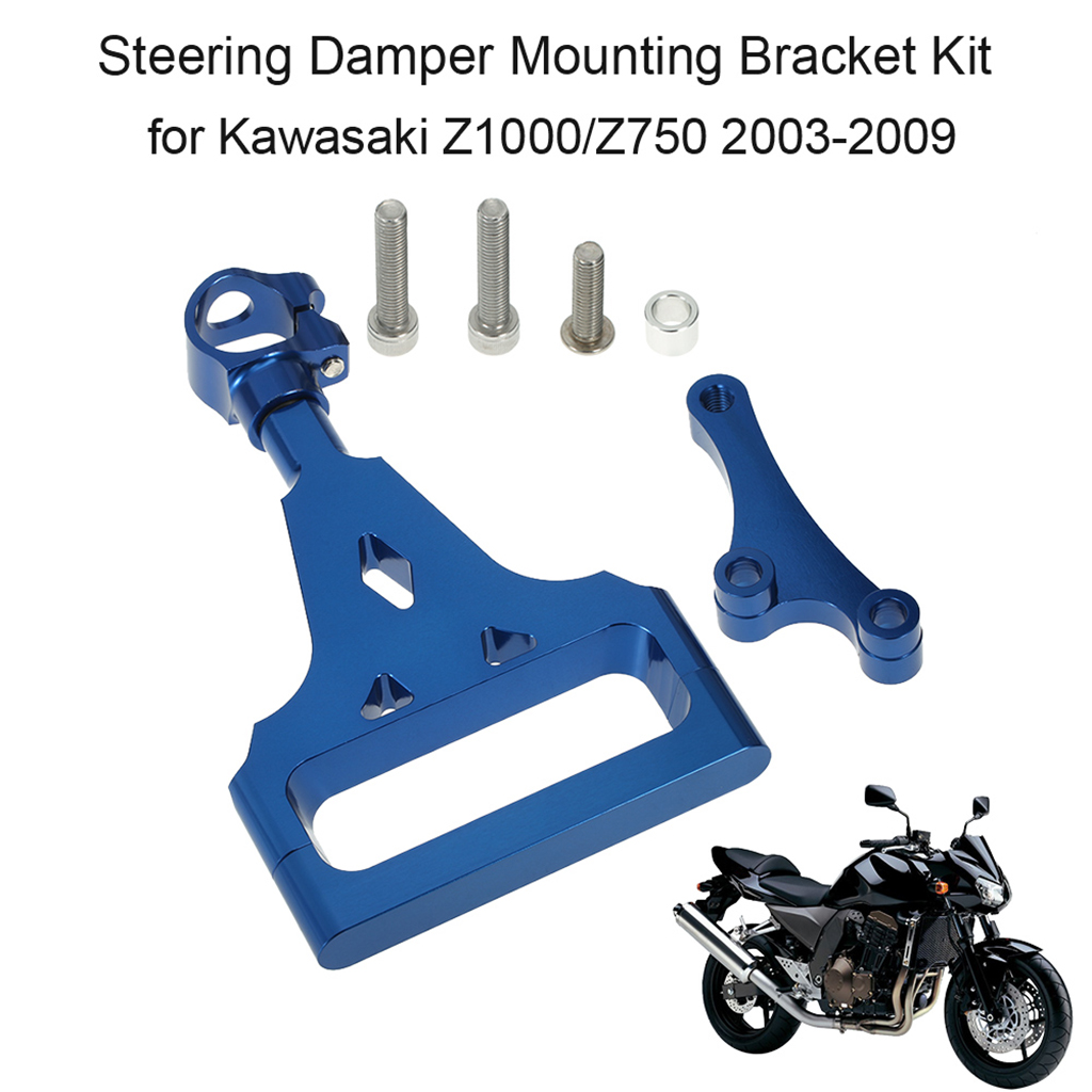 Motorcycle Aluminum Alloy Steering Damper Bracket Accessory for Kawasaki Z750 Z750R Z1000 2003-2012