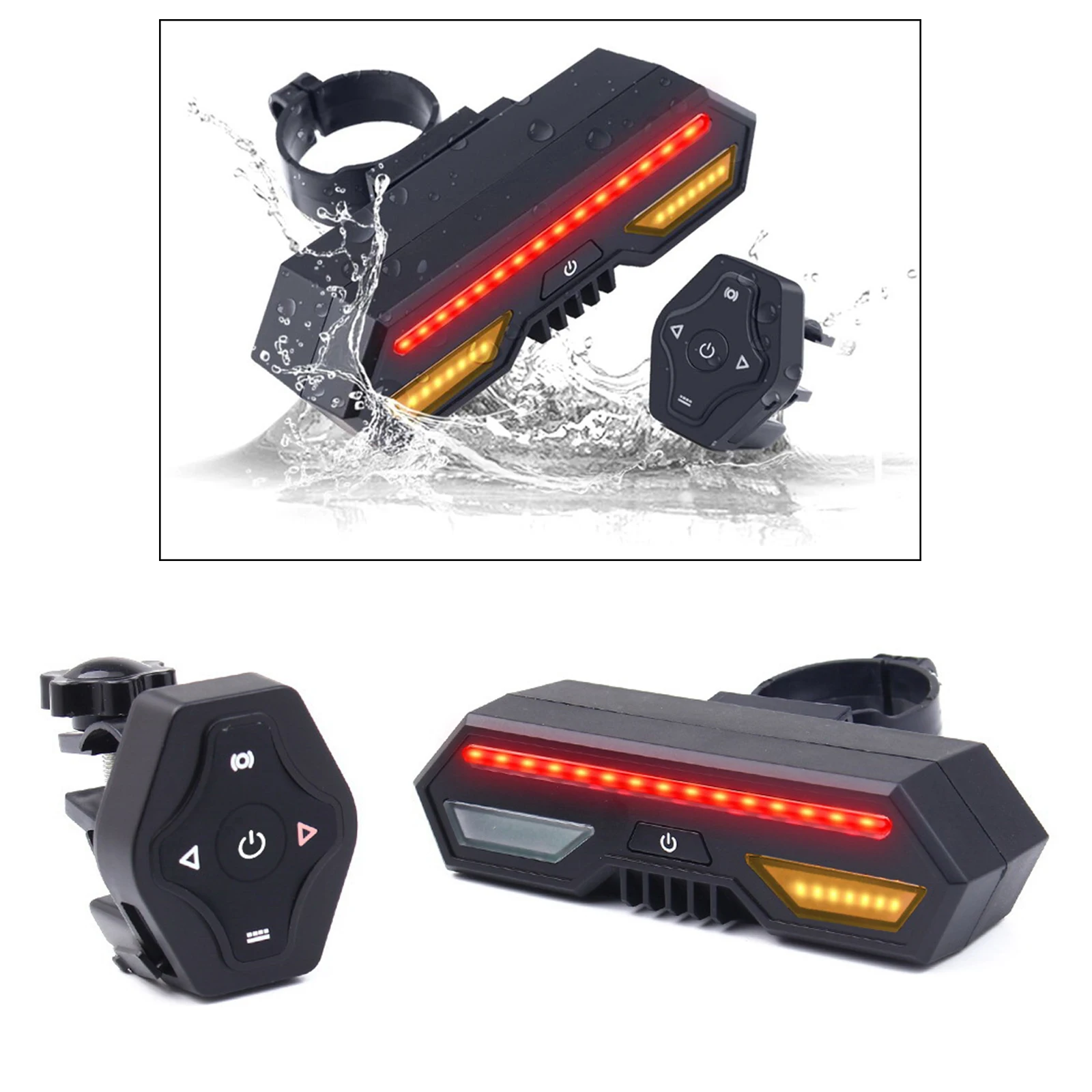 Bike Tail Light Turn Remote Control LED Outdoor Rear Lights Waterproof