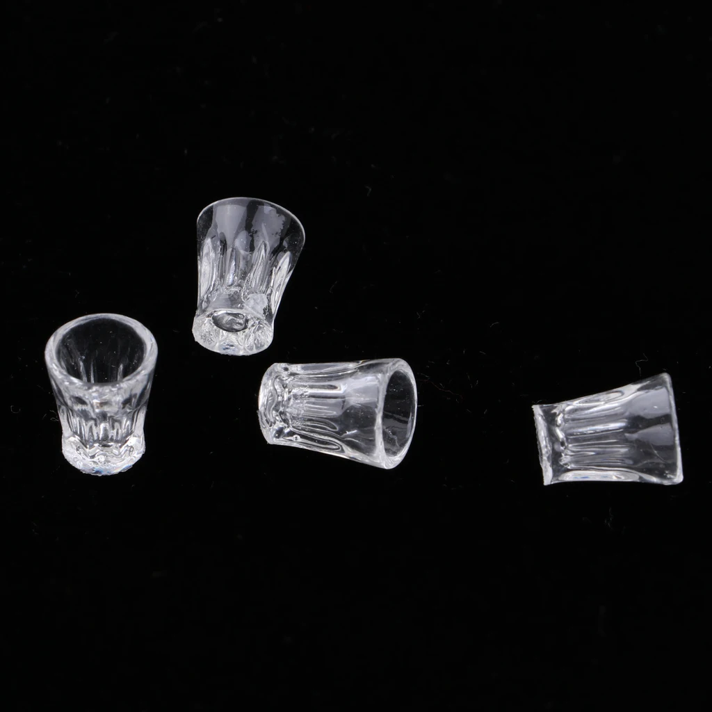 4pieces  1/12 Dolls House Miniature Kitchen Tableware Water Glasses Accessories