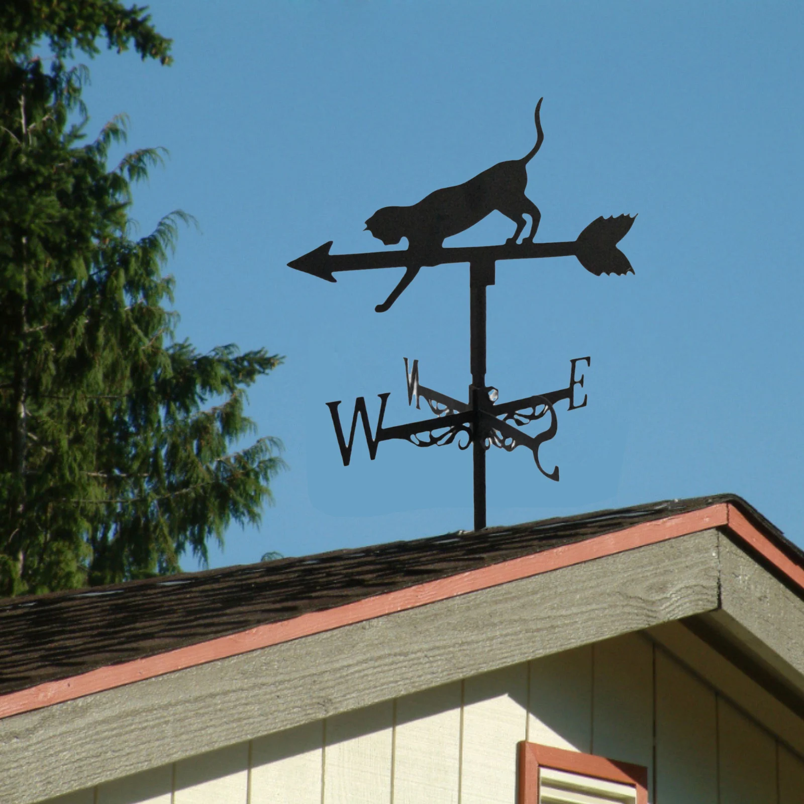 Roof Weather Vane with Animal Silhouette Figurine Garden Stake Weathervane