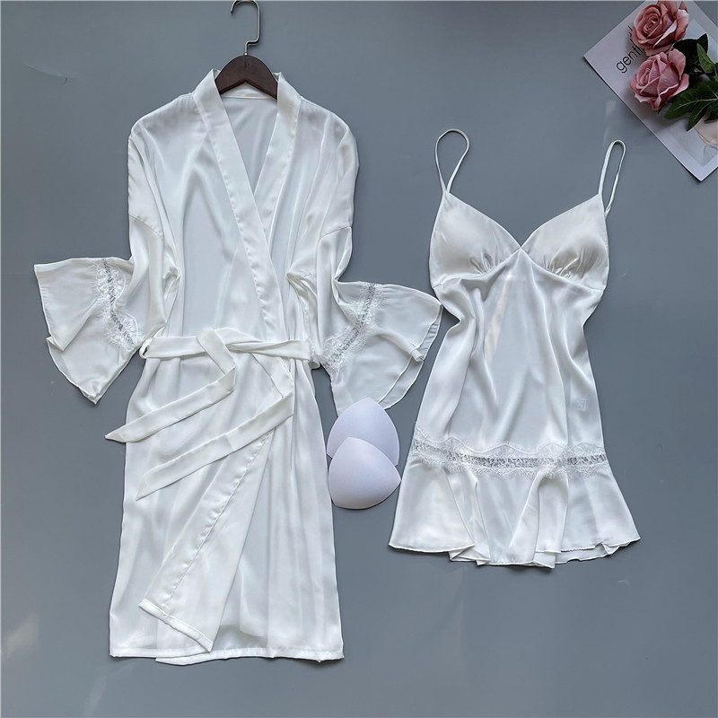 Waliicorners Bathrobe Gown Lounge Wear Lingerie Bridal Patchwork Sleepwear Satin Robe Set 21 Hc6d6afda50954c19a5ac4c91795e4c03R