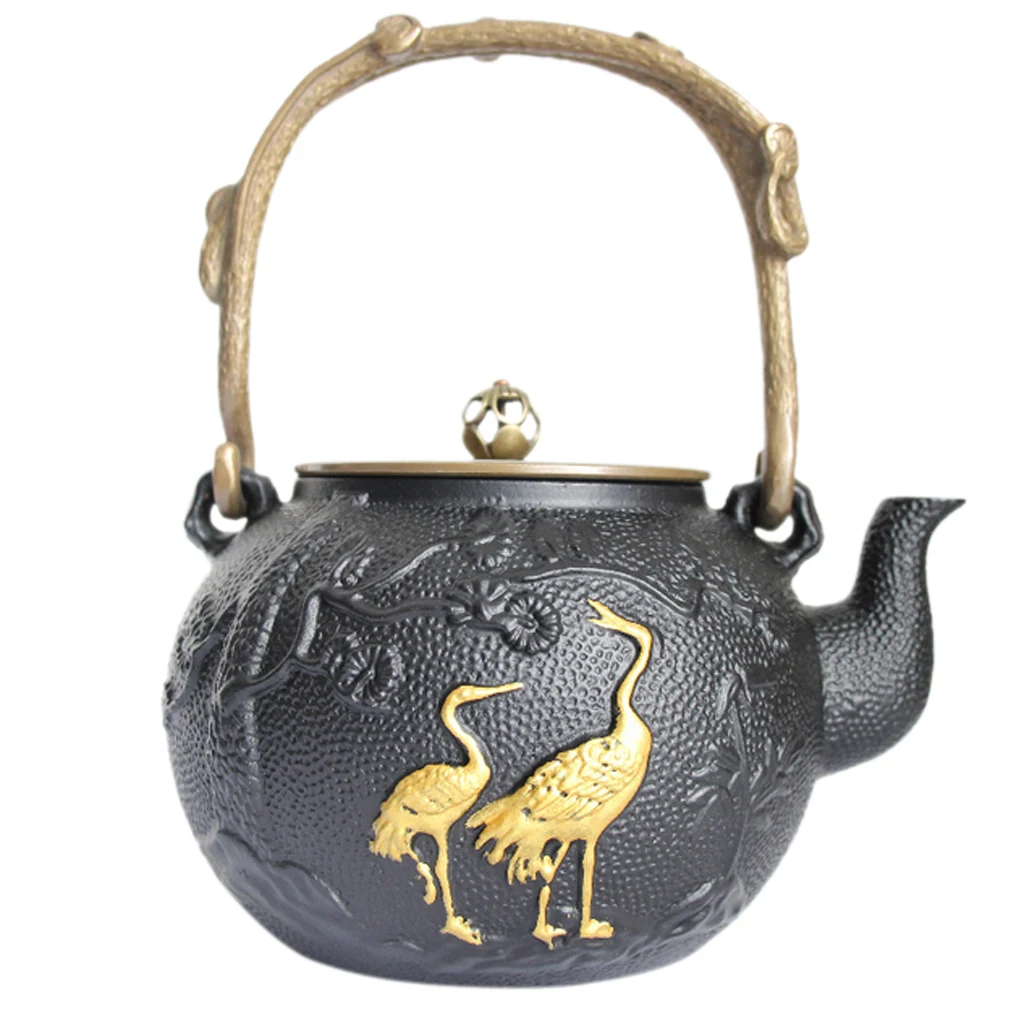 Japanese Style Cast Iron Kettle Tetsubin Teapot 1300ml Large Capacity