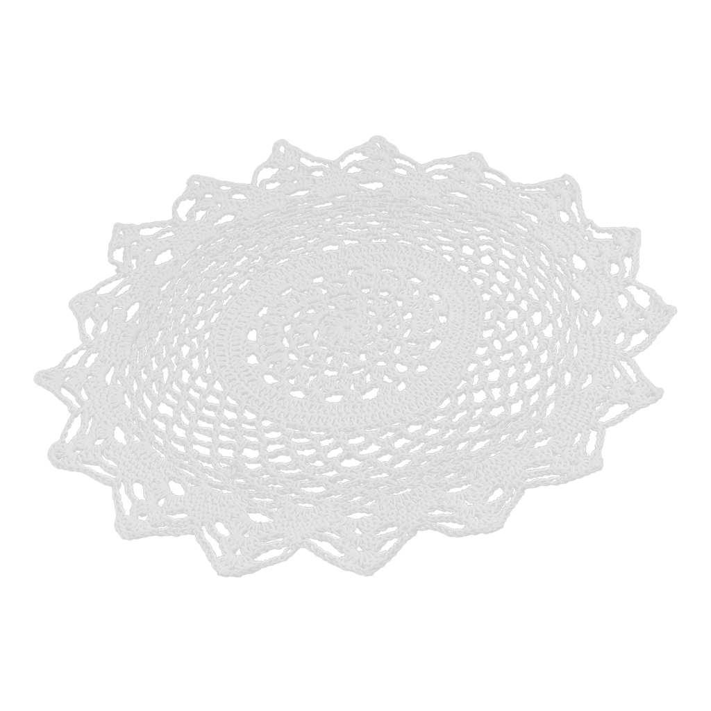 30cm Lace Table Placemat Flower Shape Hand Crochet Table Cover Doily Lace Doilies Placemat Mat Home Table Desk Kitchen Decor