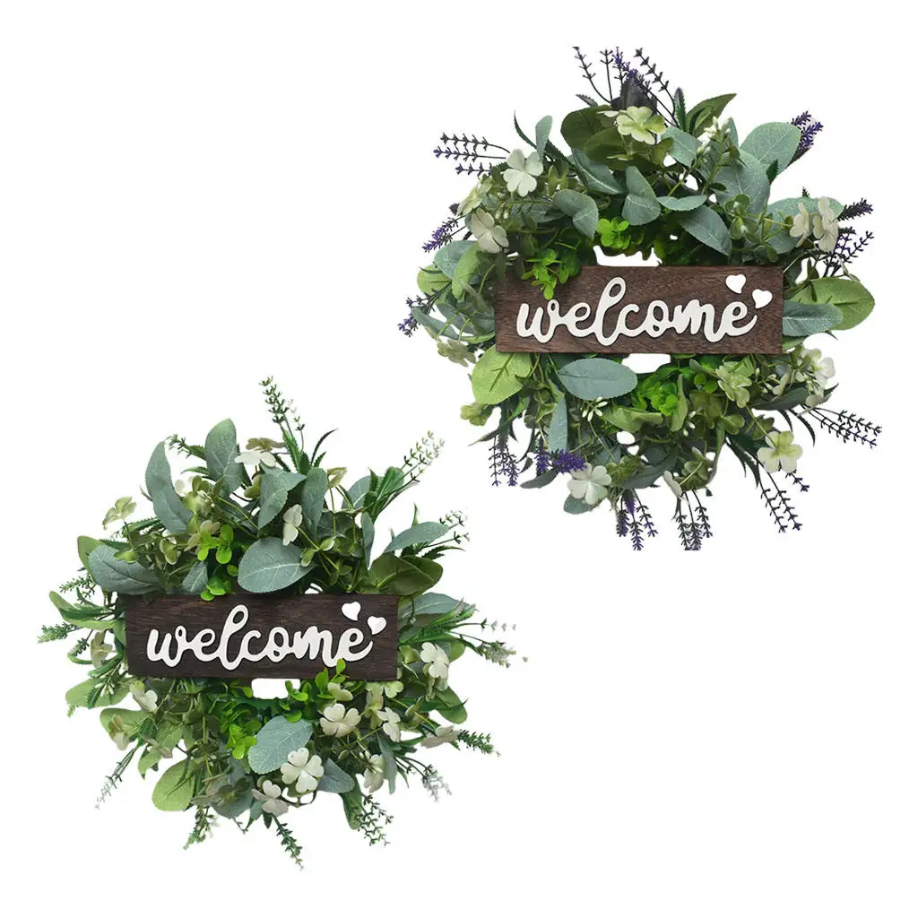 12'' Welcome Wreath Wall Wedding Party Fall Dinner Artificial Eucalyptus Garland