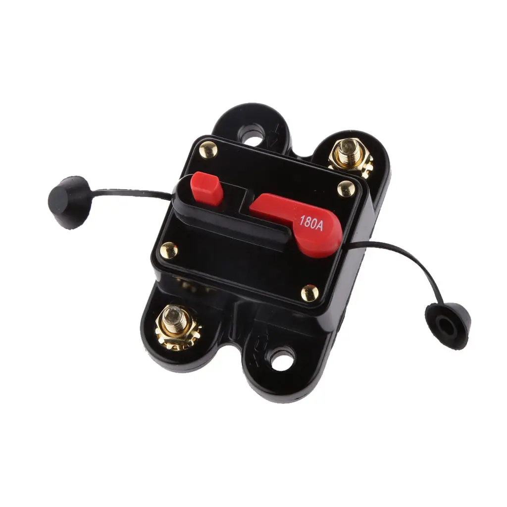 Car Auto Marine Inline Circuit Breaker 180 AMP Manual Reset Audio Fuse Holder Safety Protection