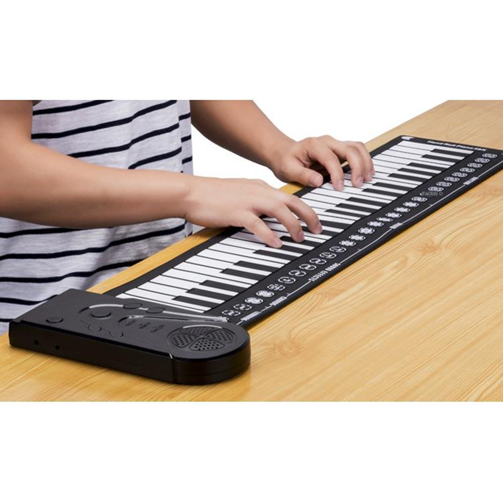 Electronic 49 Keys Roll Up Piano Keyboard Recording Feature for Beginners