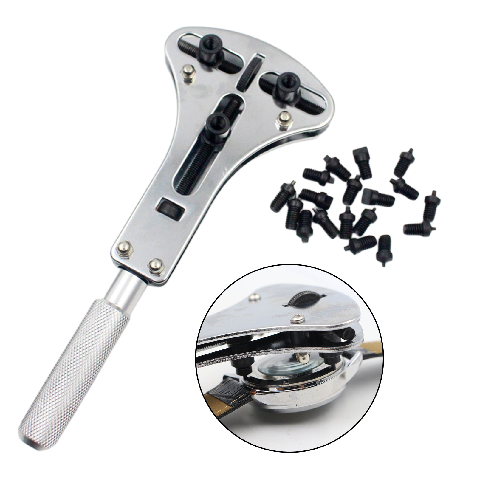 Watch Repair Tools Kit Wrist Watch Case Opener Adjustable Screw Back Remover Wrench Repair Tool Watch Case Opener Wrench