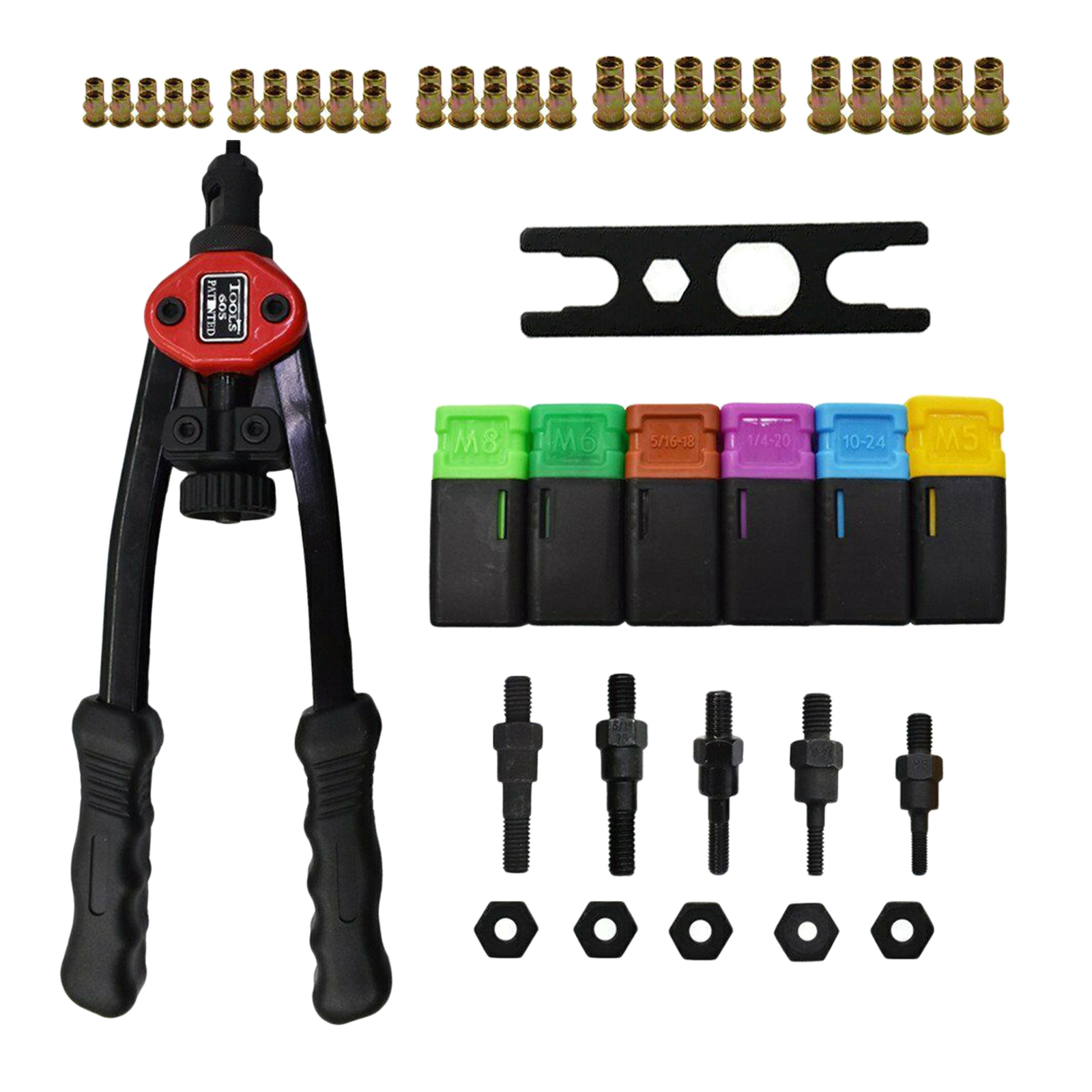 BT-605 Hand Threaded Rivet Gun Kit Rivet Nut Pneumatic Tool Nut Setter Metric &