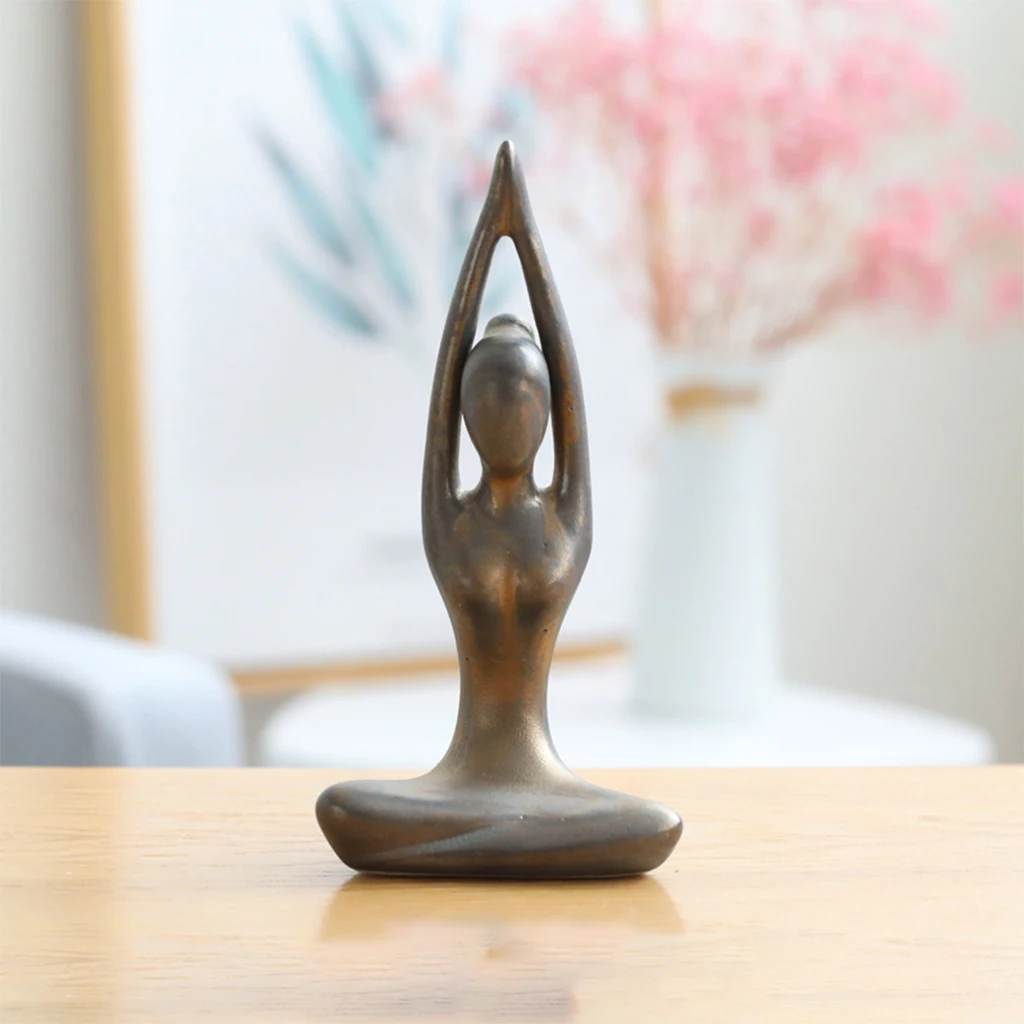 Minimalist Yoga Girl Ornaments Sculpture Abstract Figurine Statue Small Shelf Desk Decoration Crafts