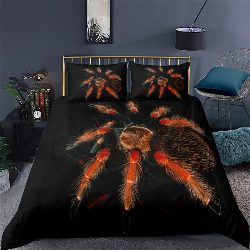 Home Textile Luxury 3D Spider Print 2/3Pcs Comfortable Duvet Cover Pillowcase Bedding Sets Single Queen and King EU/US/AU Size