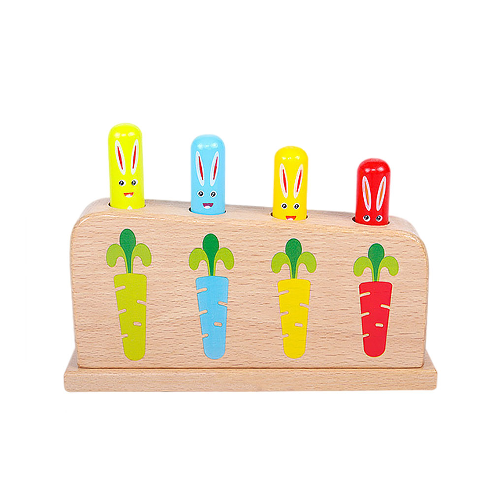 Wood Rabbit Tap Bounce Stick Baby Kids Education Toy