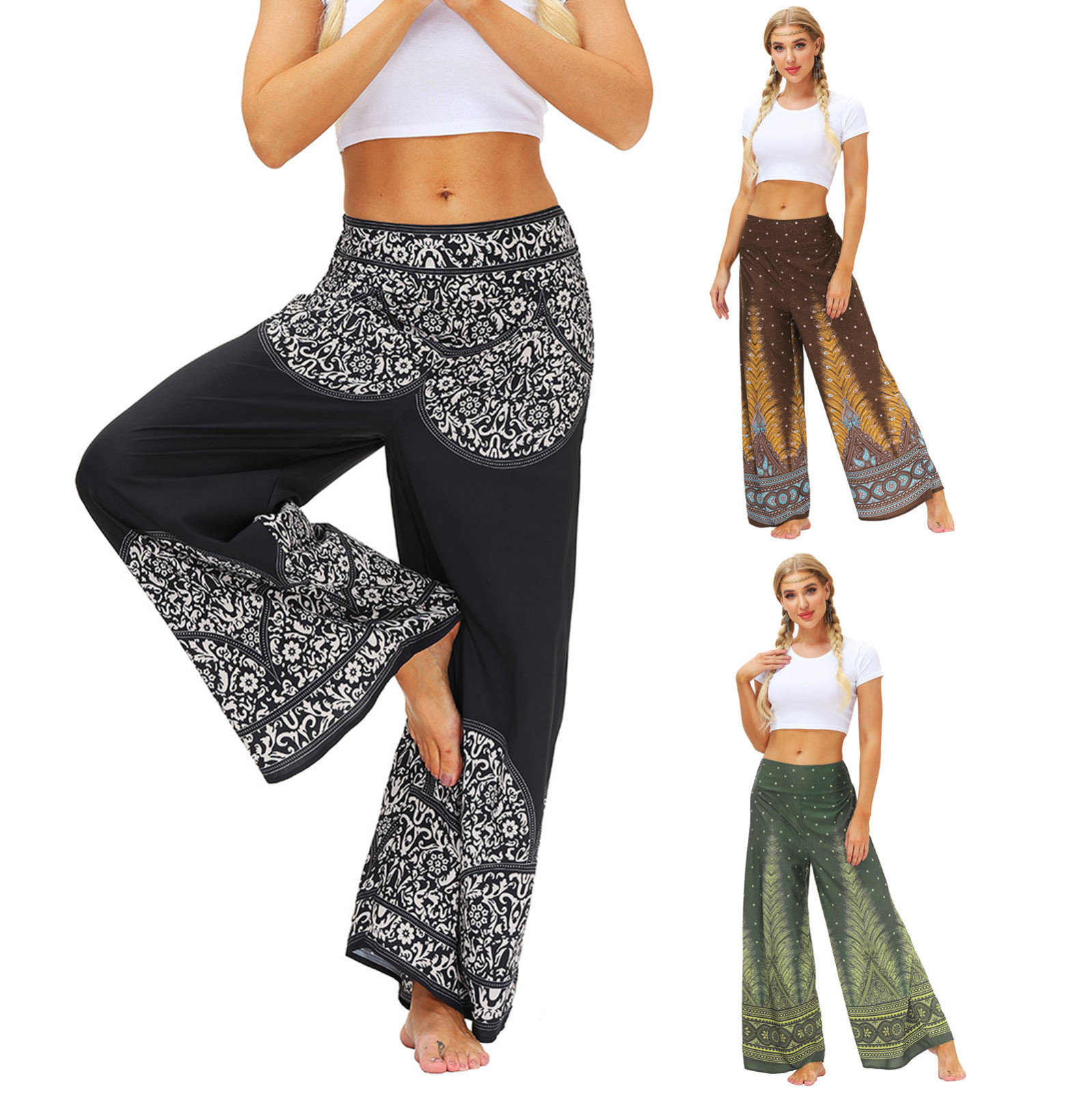 Floral Print Womens Loose Yoga Pants 