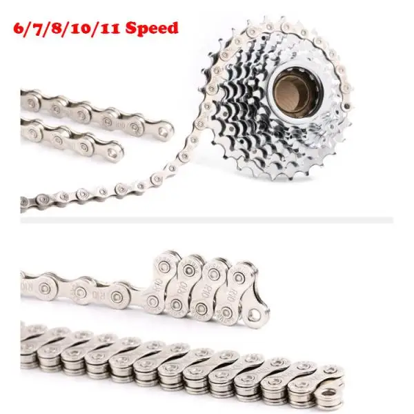 116 Links Bike Chain 6-10 Speed Folding Road Bicycle Chain Link Chains Fits Shimano for Sarm Drivetrain System Chains