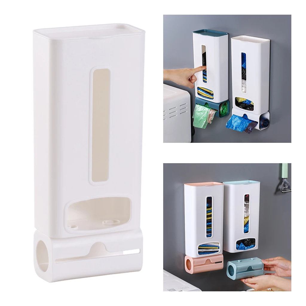 Kitchen Grocery Plastic Bag Holder and Dispenser for Plastic Bags - Easy Wall Mount Bag Saver - Plastic