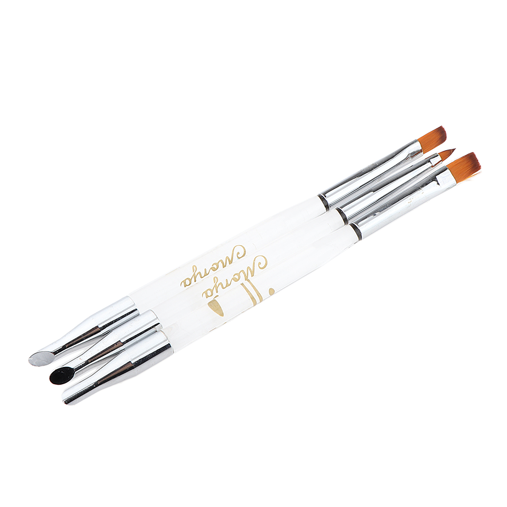 3Pcs 3 Sizes Head Nail Art Drawing Painting Pen Liner Brushes Manicure Tools