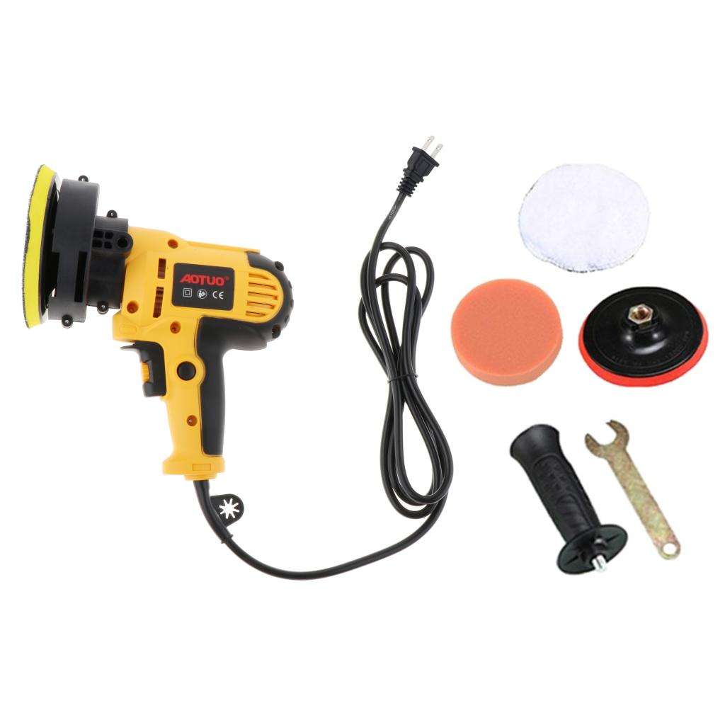 5' 550W Car Polisher Buffer Polishing Machine Kit Waxing Tool Buffing Pad Bonnet