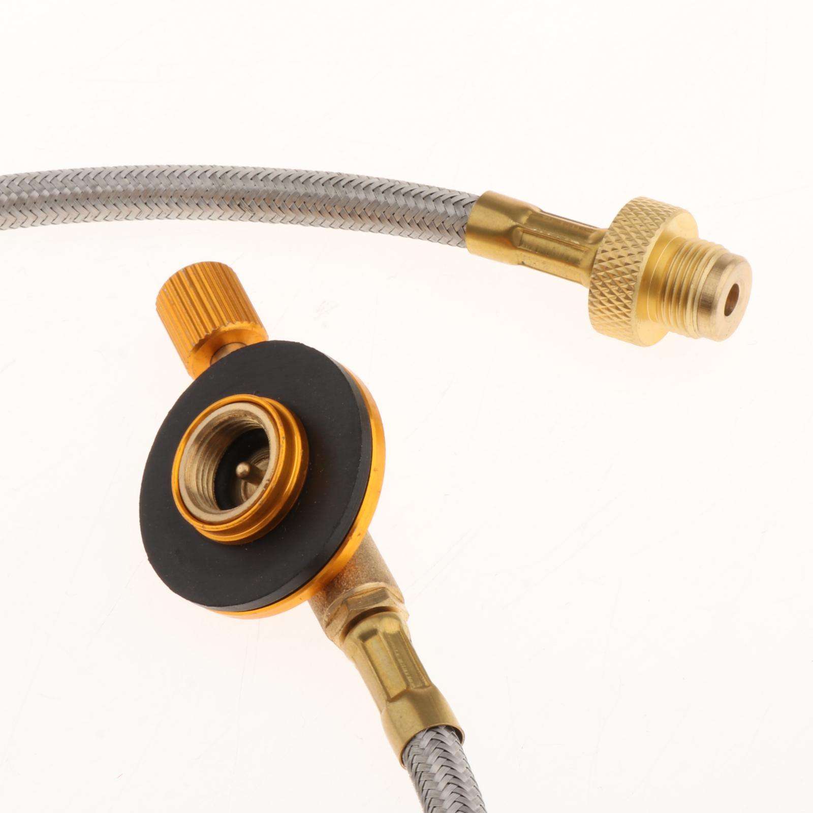 23Inch Adjustable Propane Regulator Hose Assembly, Gas Hose Pipe Tube Fits Camping Picnic BBQ Gas Cooker, Burner, Propane Tank