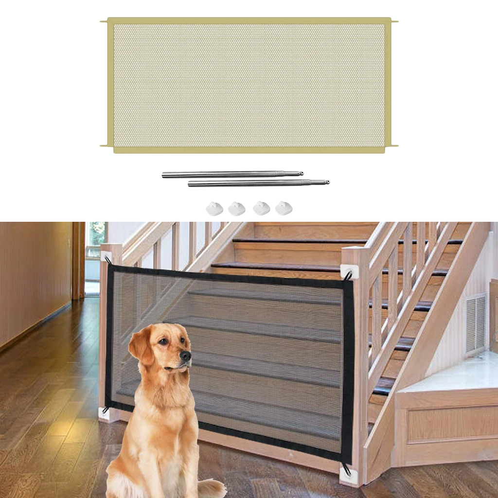 Rectangle Folding Stairs Pet Gates Baby Gate Dog Enclosure Mesh Pet Isolation Mesh Puppy Door Barrier Doorways Safety Fence