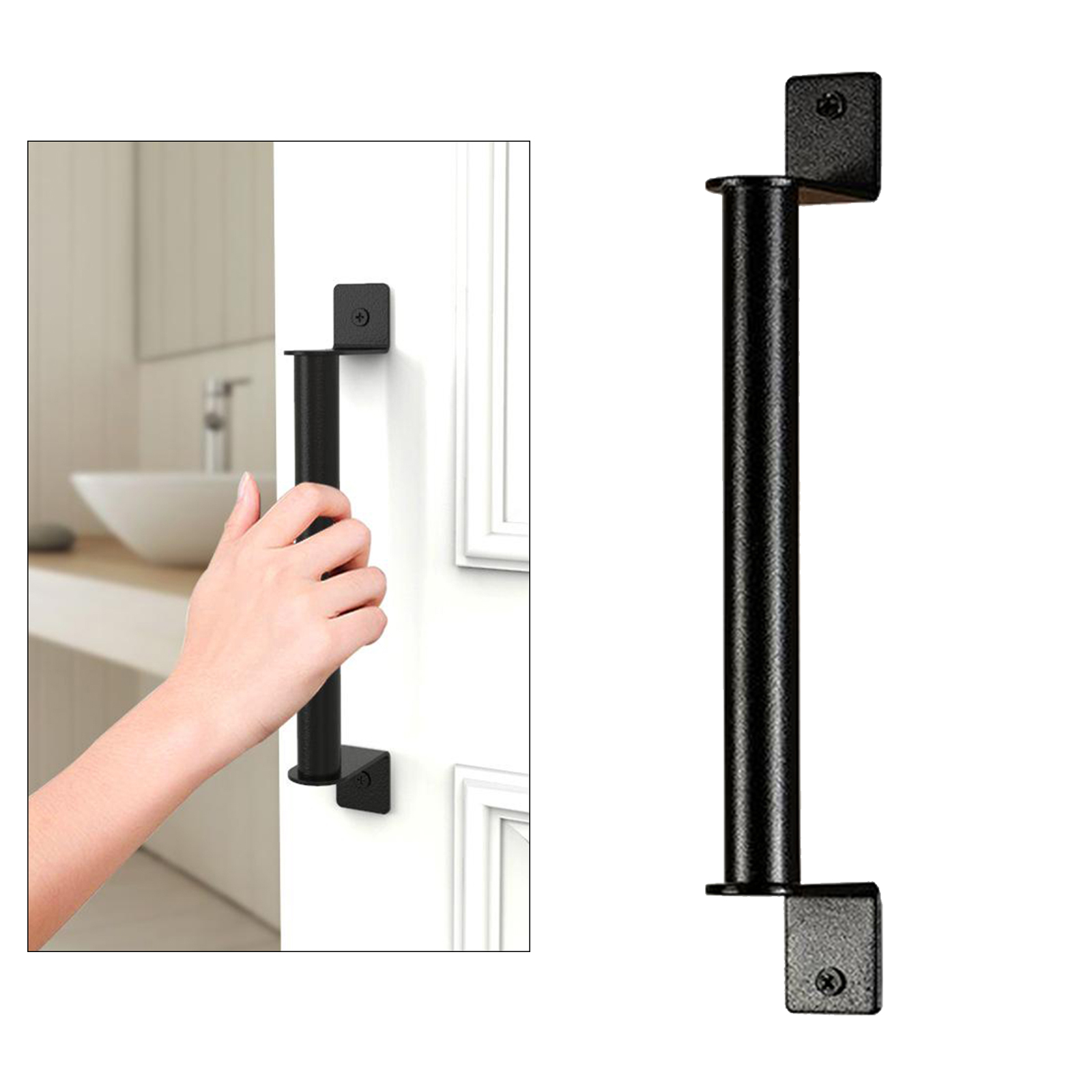 Sliding Barn Door Handle Carbon Steel Door Pull for Wardrobes Cabinets Garages Wooden Door Handle