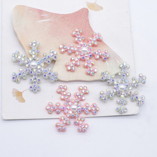 Cheap snowflake Flowers Shape Imitation Pearls Nonporous Beads Handmade DIY  Bracelet Jewelry Accessories Making 80pcs