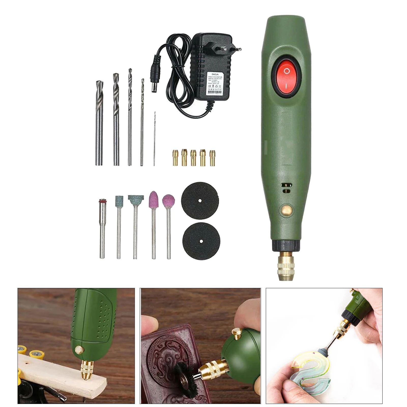 Mini Electric Rotary Tool Kit Nail Drill Engraving Pen for Trimming Polishing Drilling Engraving Epoxy Resin
