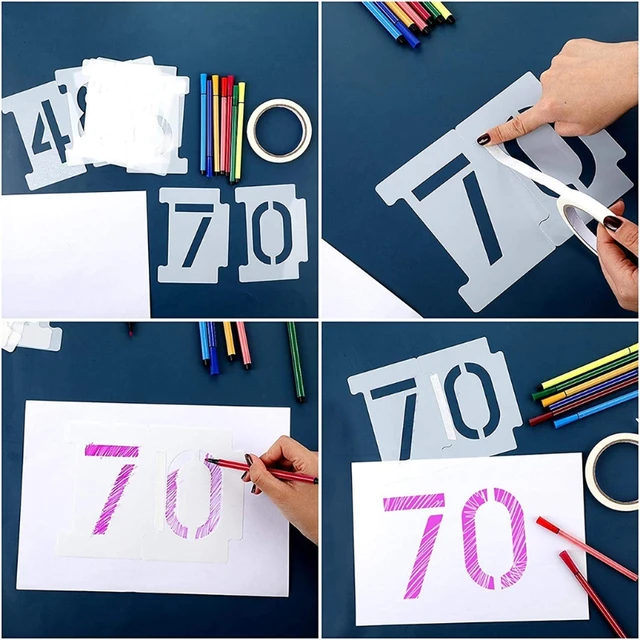  1 Inch Alphabet Letter Stencils for Painting - 42 Pack Letter  and Number Stencil Templates with Signs for Painting on Wood, Reusable  Letters and Numbers Stencils for Chalkboard Wood Signs 