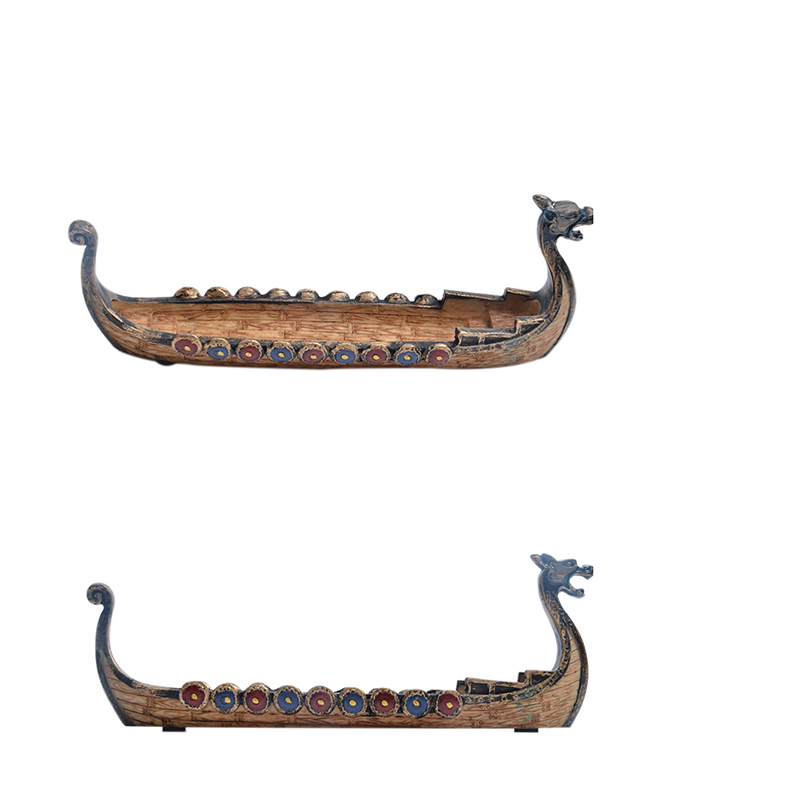 Dragon Boat Incense Stick Holder Burner Hand Carved Carving Censer Ornaments Retro Incense Burners Traditional Design