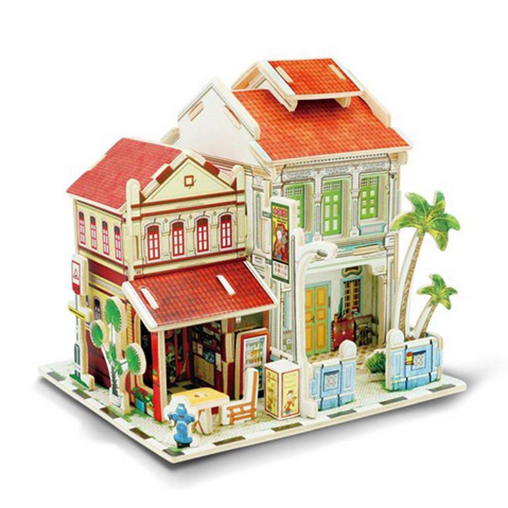 1:24 DIY Handicraft Miniature Project 3D Wooden Dolls House - Singapore Historic Shop