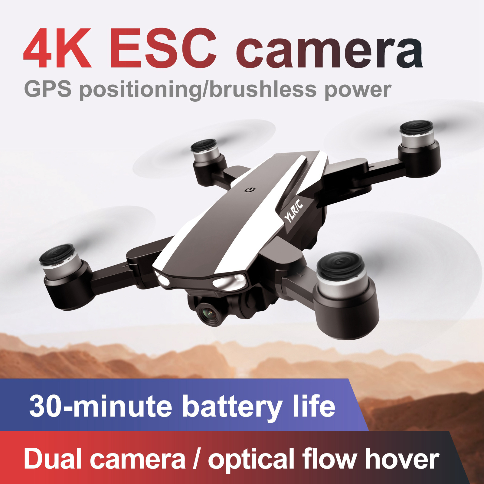 Foldable Mini Drone Dual Camera 4K 1080P HD, RC WiFi Drone w/ Altitude Hold