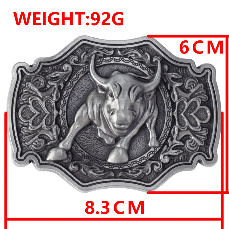 Cartoon Bull Muster Gürtel Schnalle Handgemachte Leder Gürtel Zubehör – Detail 1