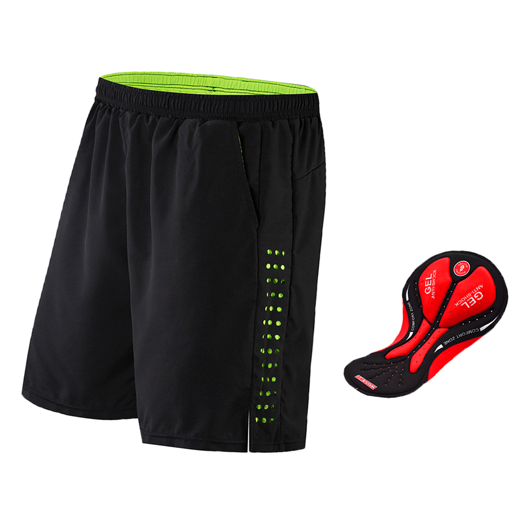 Mens Cycling Shorts with Pad MTB Breathable Shorts Padded Loose Bike Shorts Baggy Half Shorts with Pockets Liner Underwear