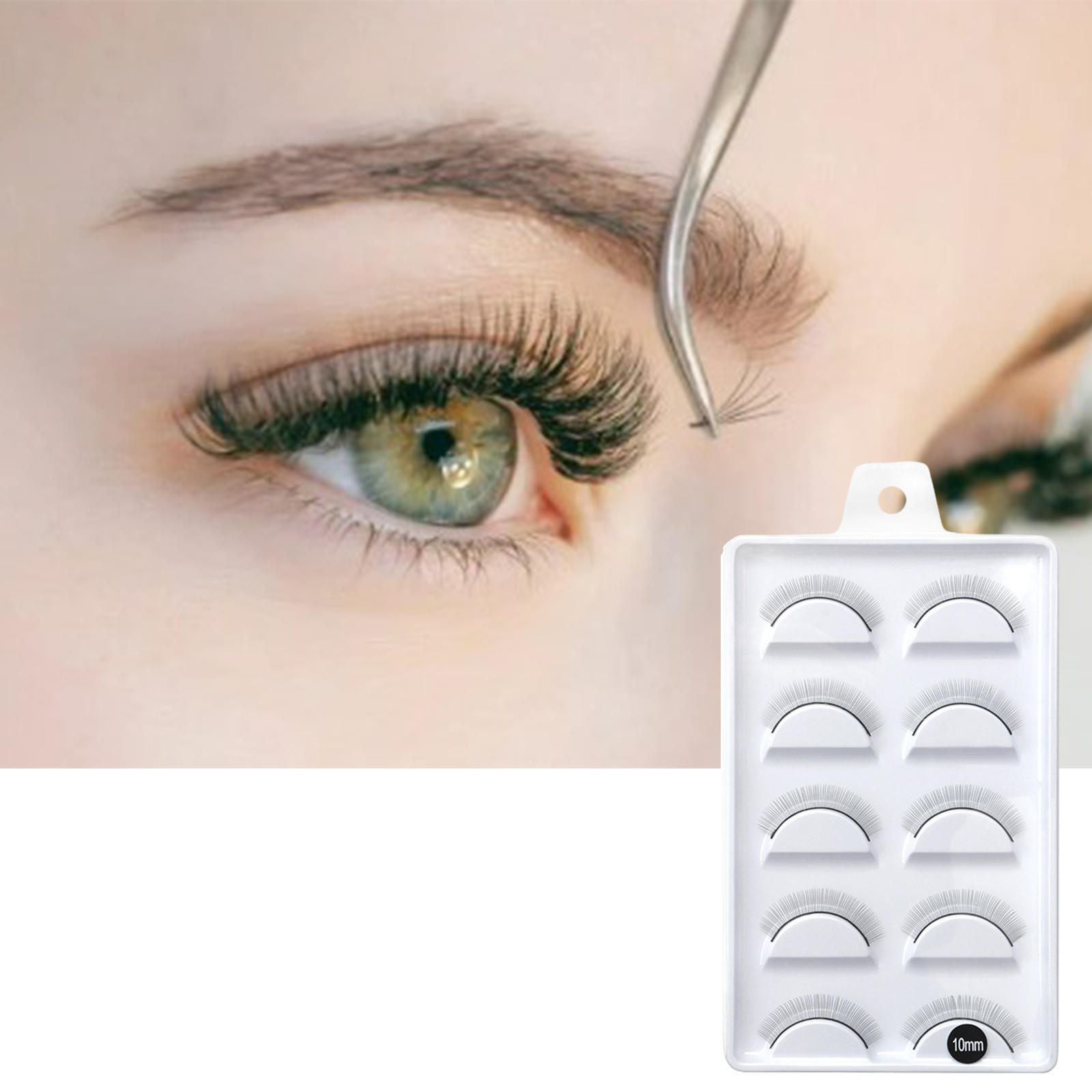 10 Pieces Fake Eyelashes Suit Comfortable Waterproof for Eyelash Extension Wedding DIY Soft Magnetic False Eyelash Kits
