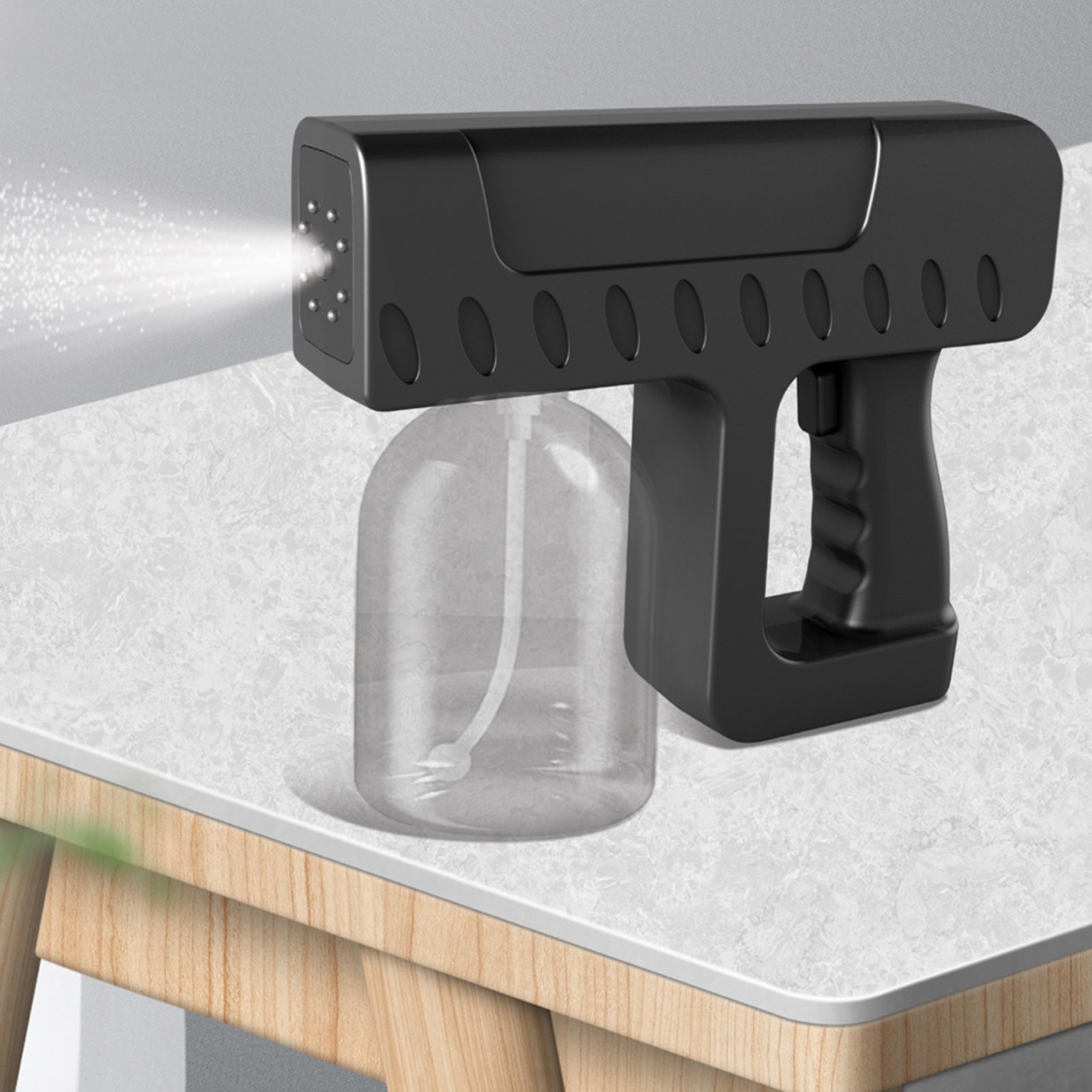 Nano Gun Sprayer Fogger USB Large Capacity Mist Maker for Indoor Outdoor Patio Lawn Nano Sprayer Fogger Blue Light USB