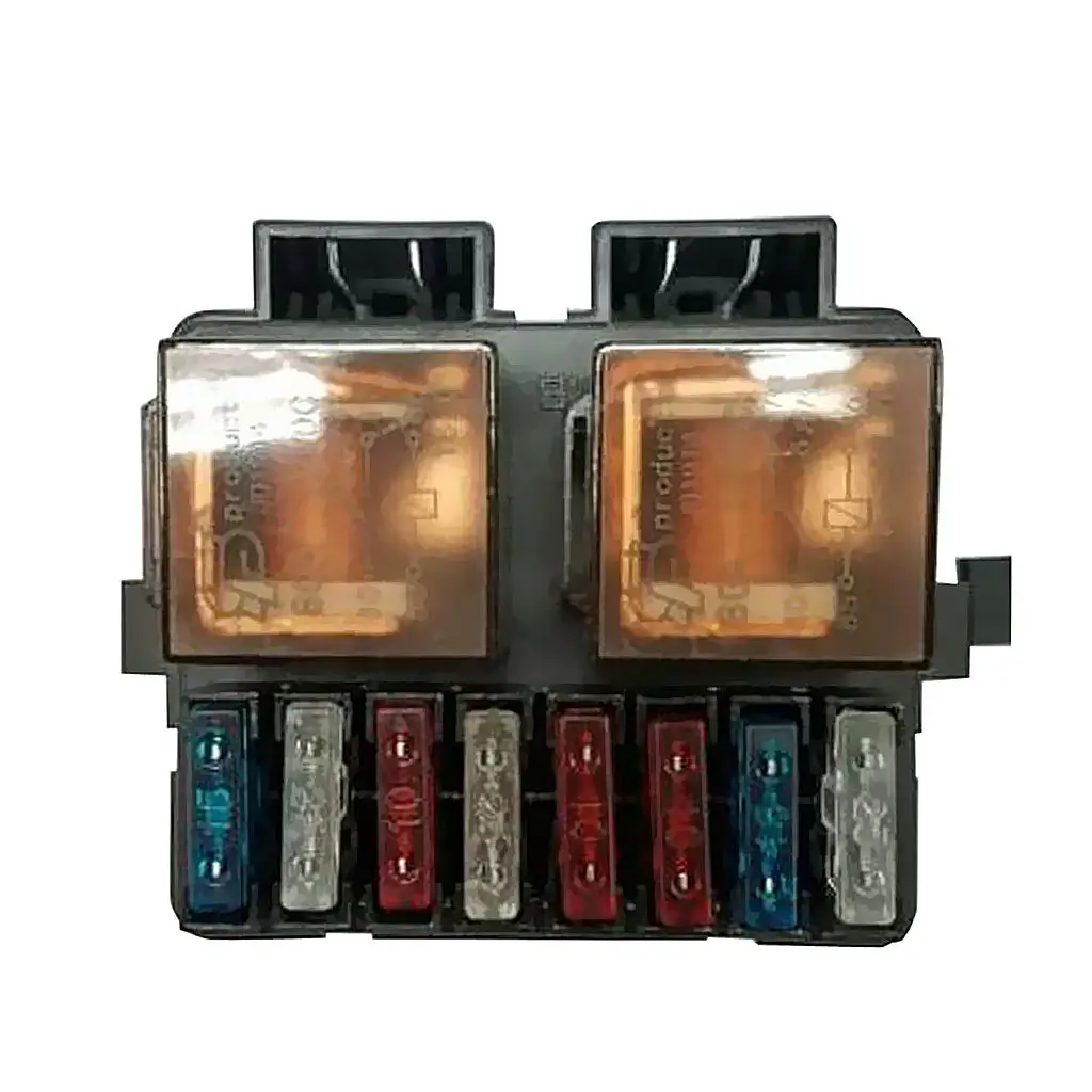 Universal Car Audio 12V 2 Way Relay Fuse Box Holder & 8 Fuse Blade Manual Circuit Breaker For Boat Truck Trailer RV Yacht