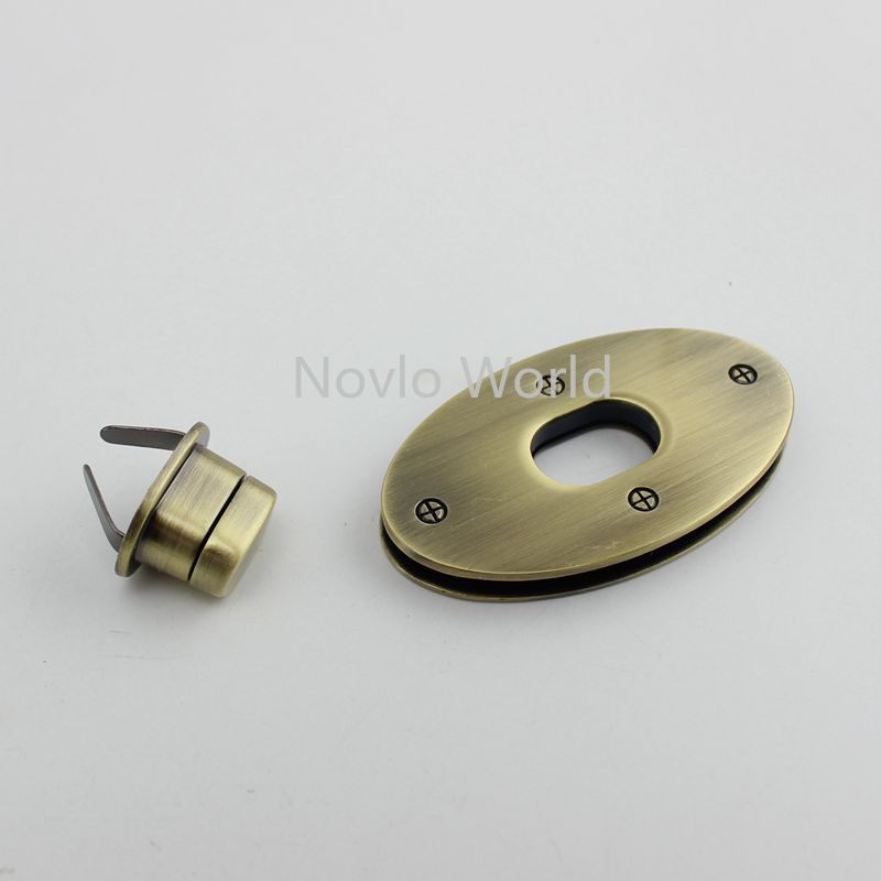 oval turn lock ferragem escova de bronze antigo acessórios de viagem