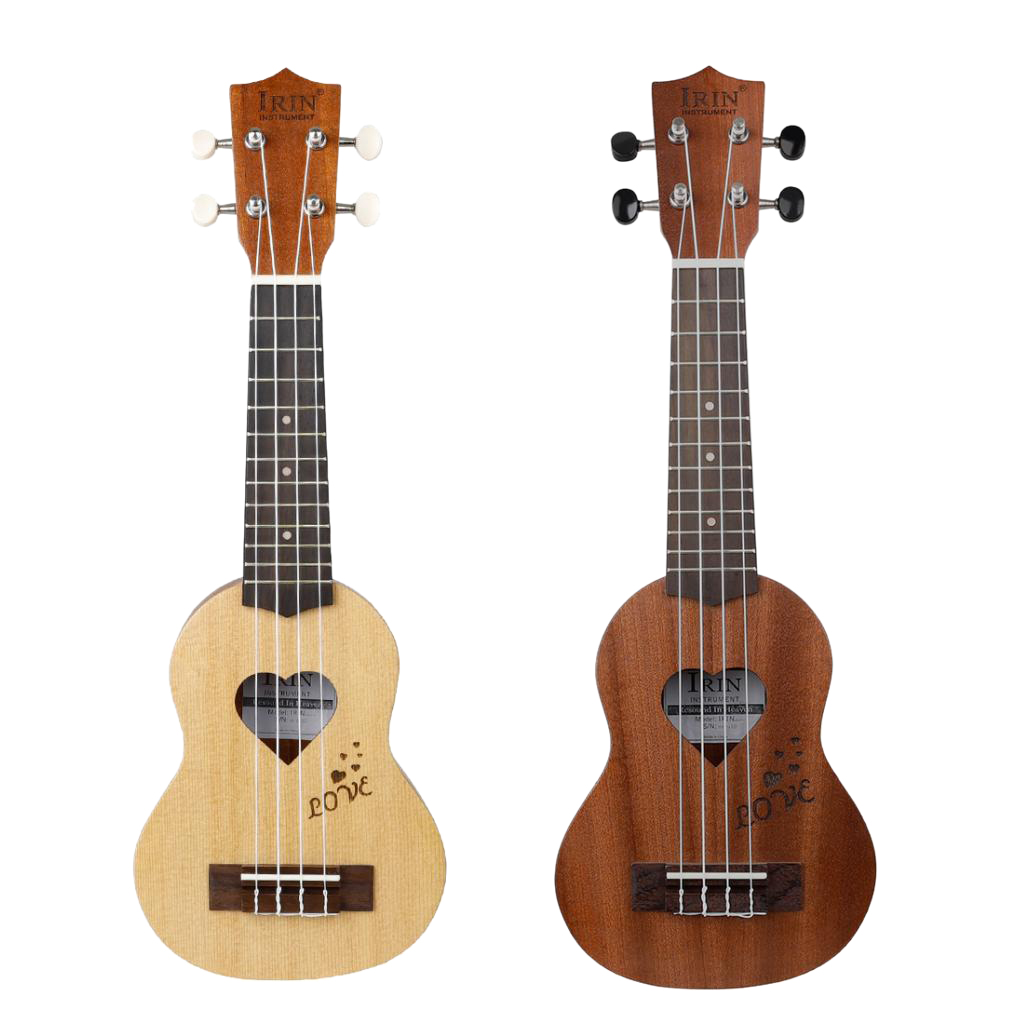 17in Ukulele Love Shape Hole Hawaiian Guitar Beginner Student Adult Gifts