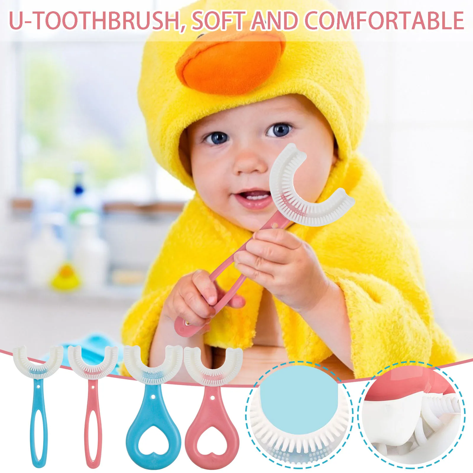 Baby Toothbrush Children 360 Degree U-shaped Toothbrush Teethers Soft  Silicone Baby Brush Kids Teeth Oral Care Cleaning 2-12year - Toothbrushes -  AliExpress