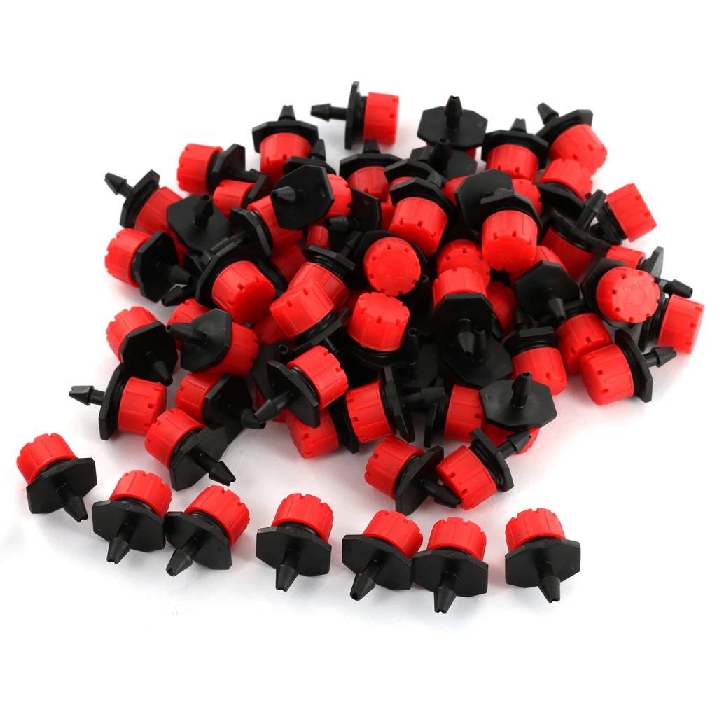 100pcs Adjustable Micro Irrigation Drippers Sprinklers Emitter Drip System