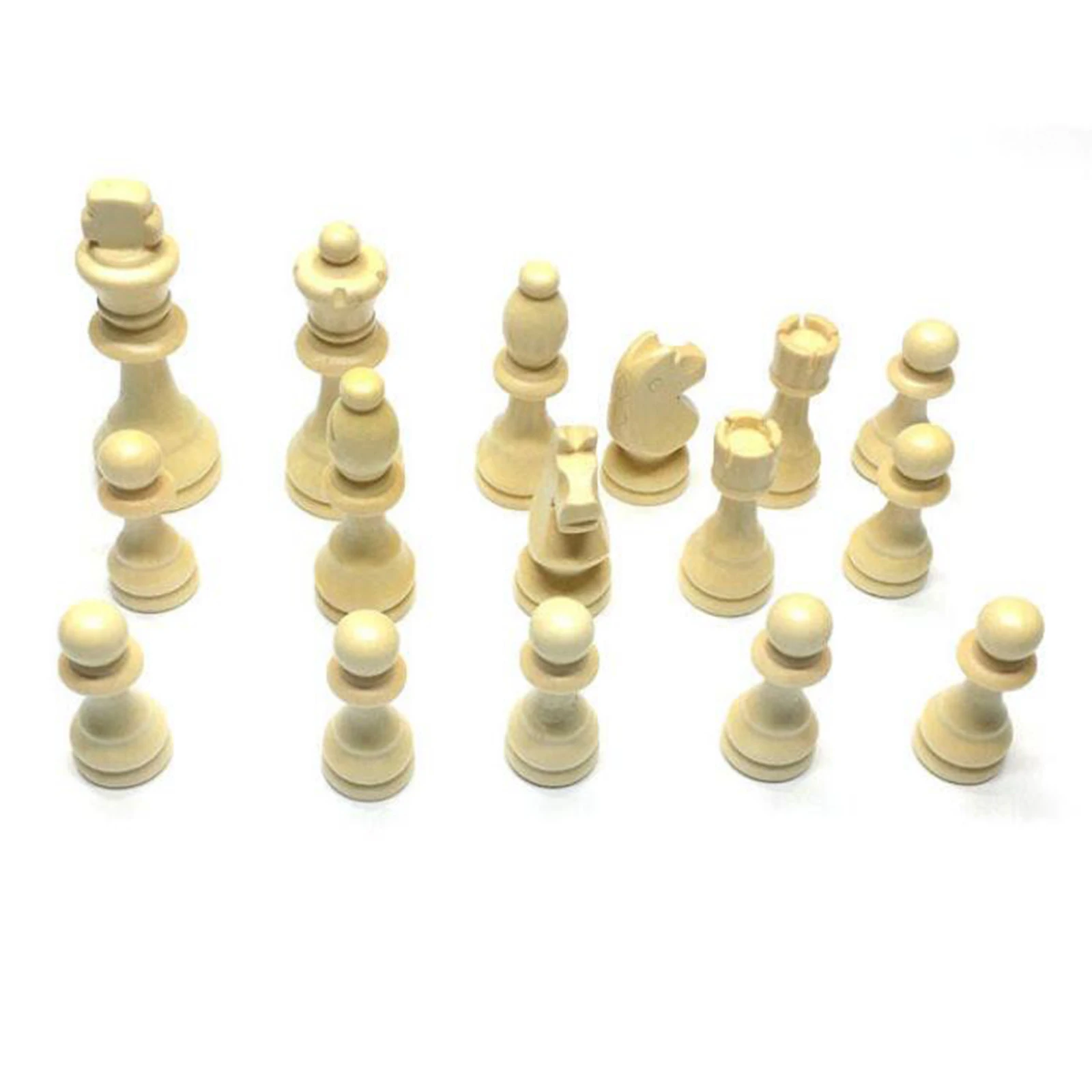 Wooden Chess Pieces 32PCS International-Chess Pieces Wood Chessmen Pieces Party Board Game Toy Accessories Chess Pieces